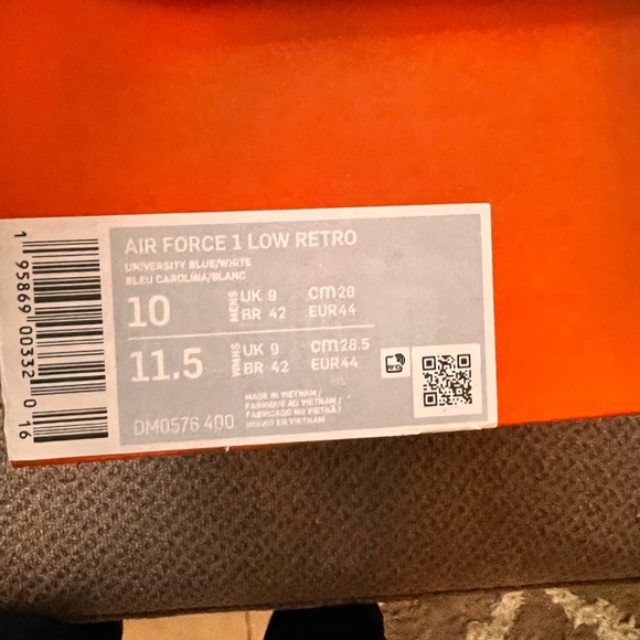 Air Force 1 Low Retro University Blue/White Brand New With Tags - Picture 9 of 9